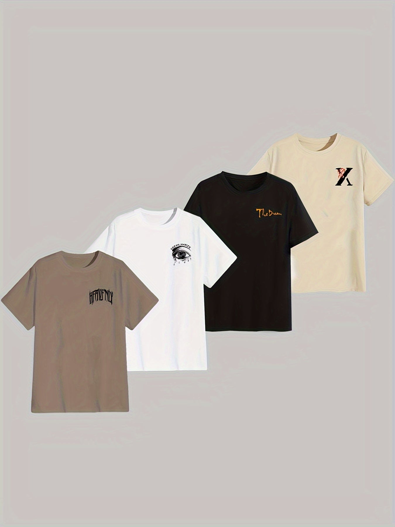 4pcs Men's Graphic Tees