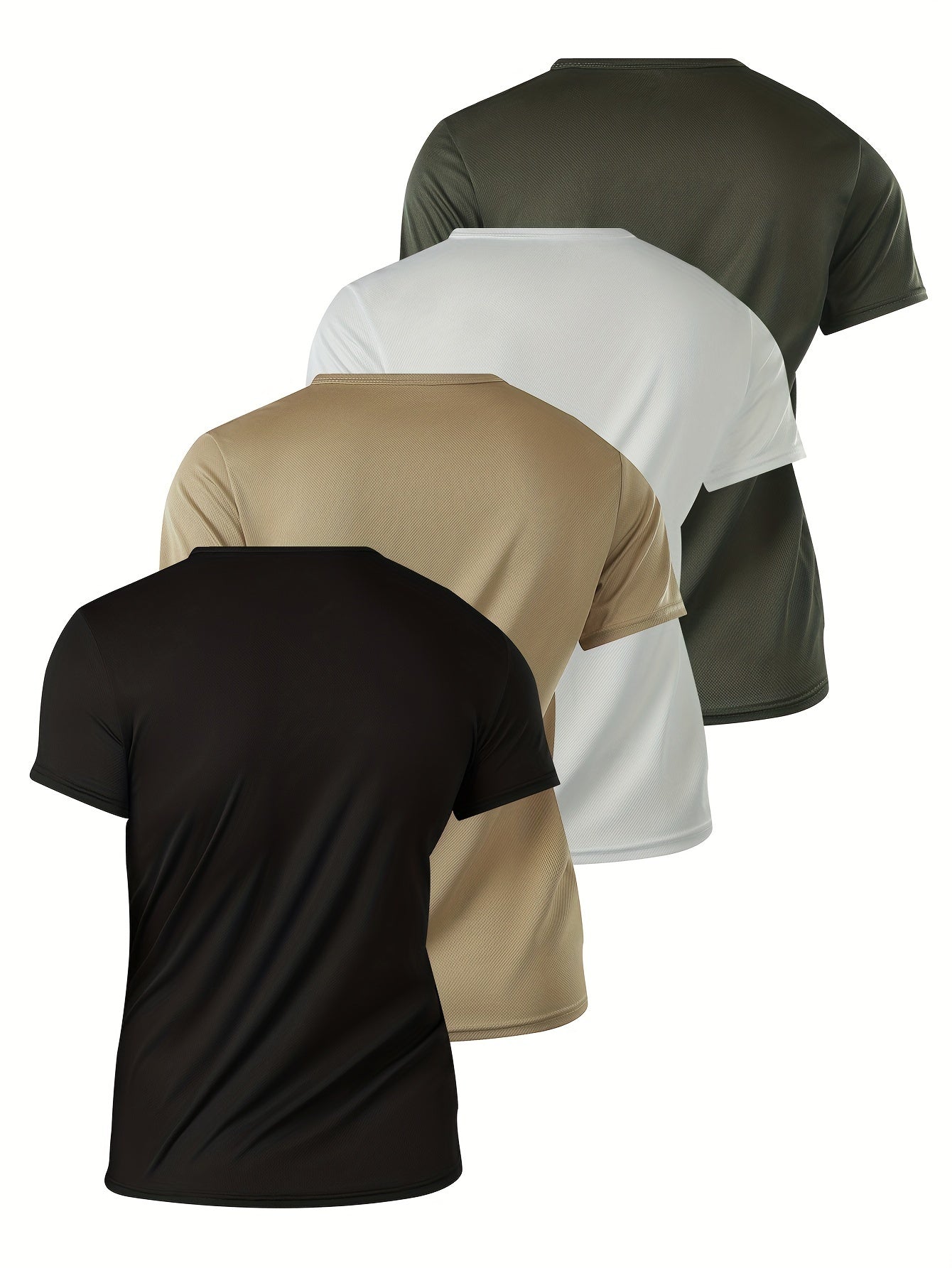 4pcs Men's Breathable Polyester T-Shirts