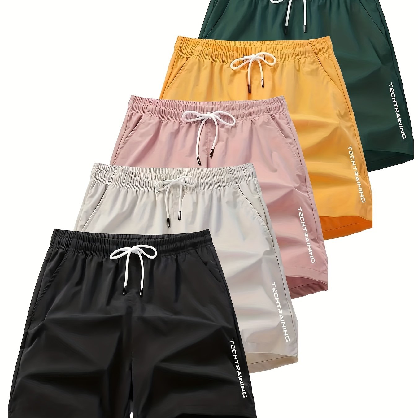 5pcs Trendy Letters Pattern Shorts