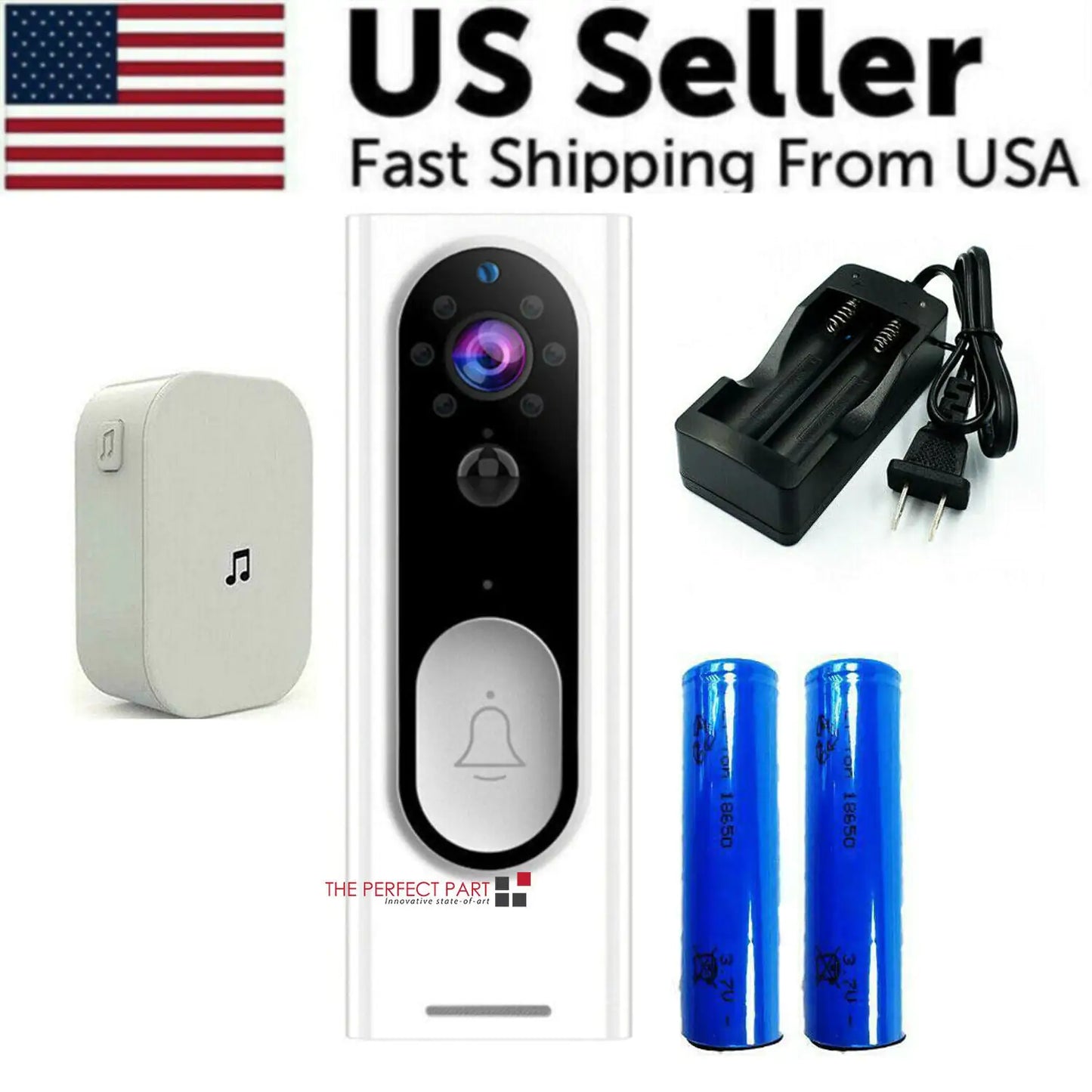 1080P HD Security Camera Wireless Door Bell Camera With Chime ( Wi-Fi)