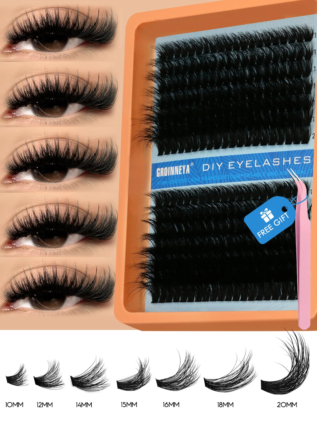 Cluster Lashes Kit Fluffy Individual Lashes