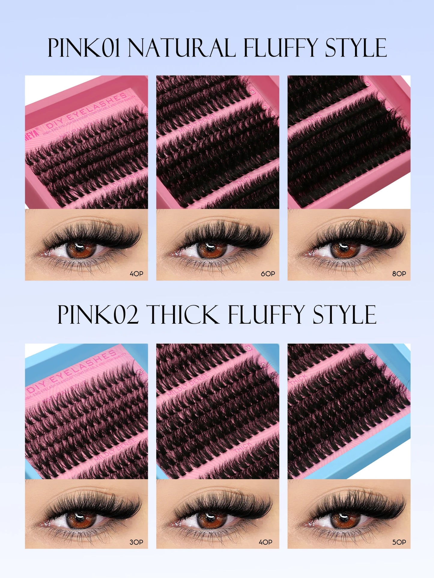 Cluster Lashes Kit Fluffy Individual Lashes