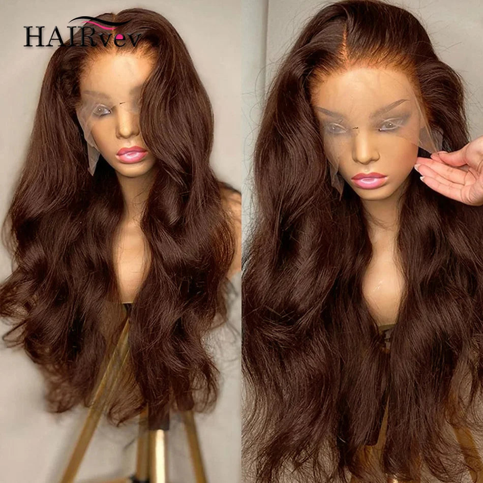 HD Chocolate Brown Body Wave Lace Front Wig