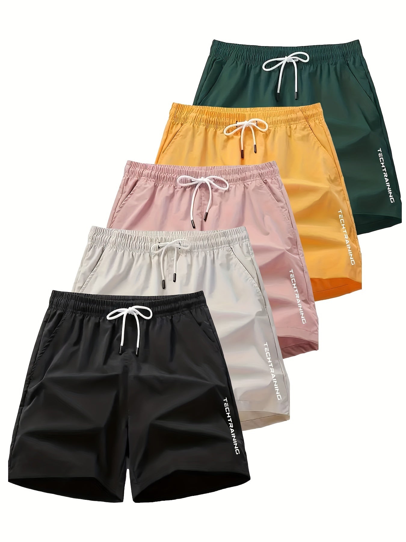 5pcs Trendy Letters Pattern Shorts