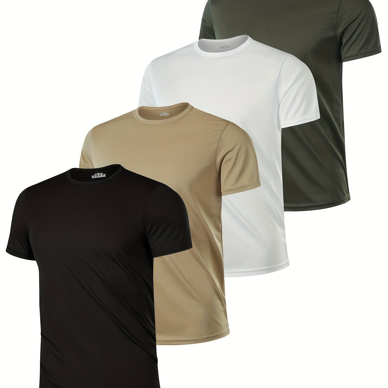 4pcs Men's Breathable Polyester T-Shirts